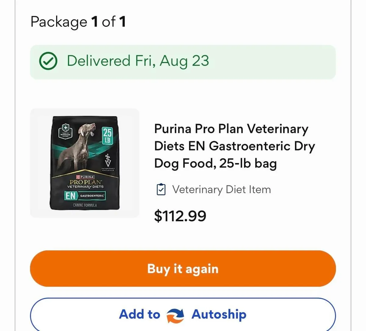 Purina dog food — 32lb to 25lb