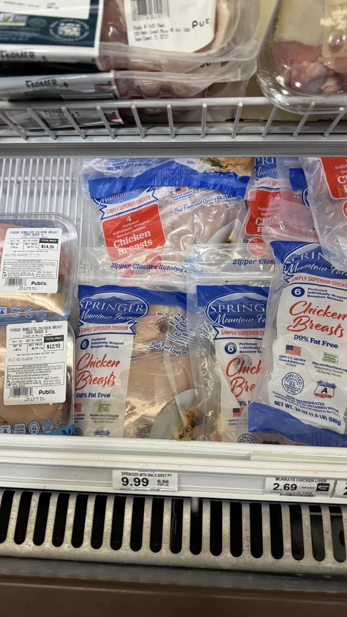Springer Prepackaged Chicken Breasts — 6ct to 4ct