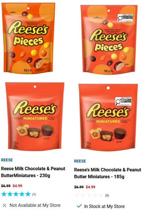 Hershey Reese's Pieces Miniatures package