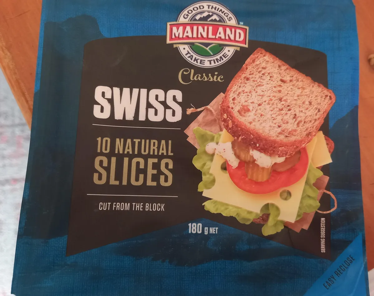 Mainland Dairy Swiss cheese slices — 210g to 180g