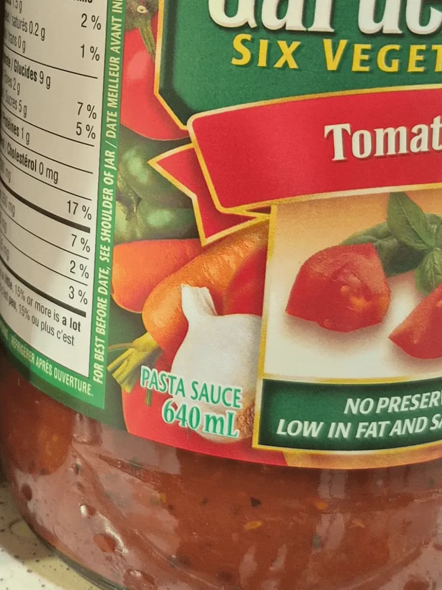 Catelli pasta sauce — 640ml to 600ml