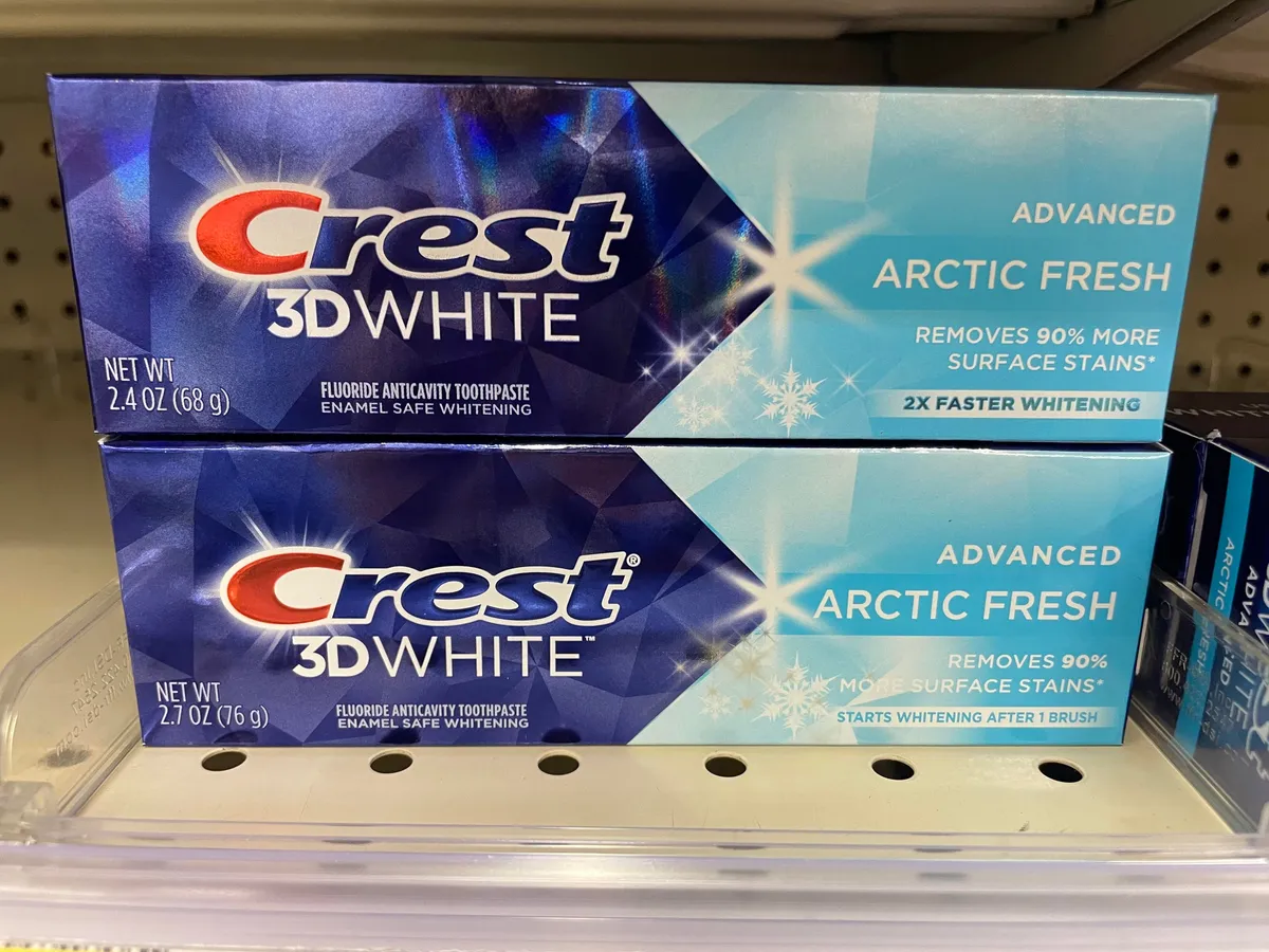 Crest Toothpaste — 2.7oz to 2.4oz
