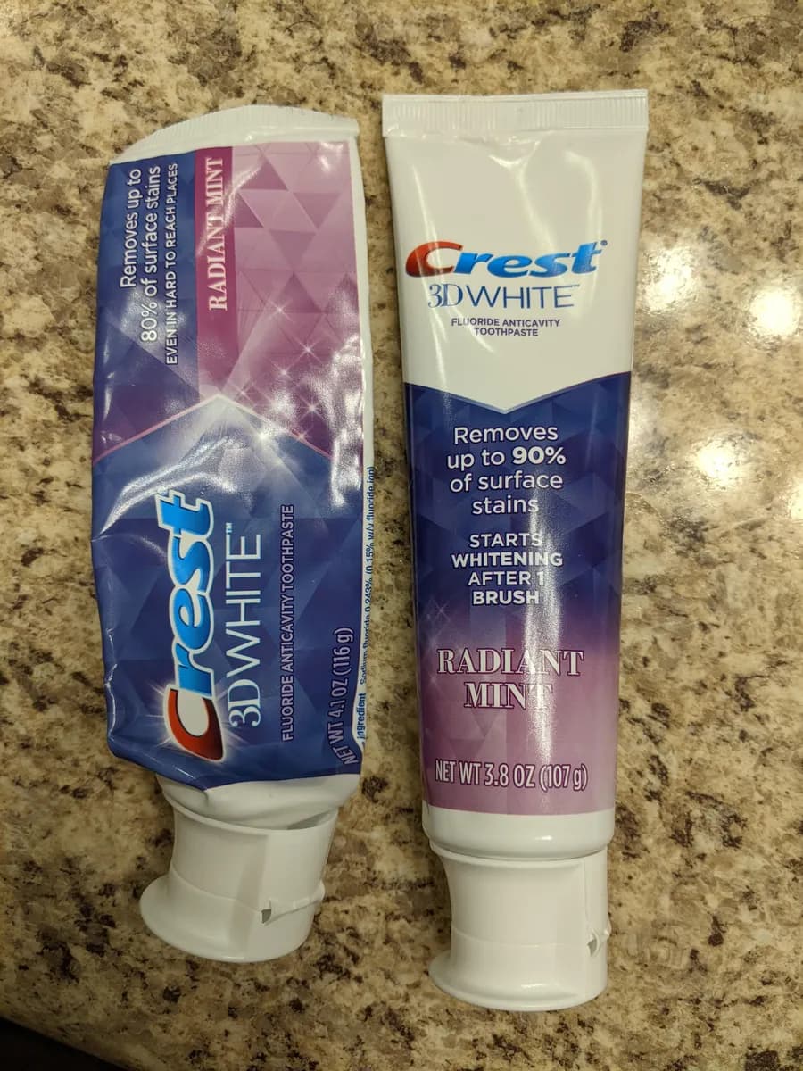 Crest Toothpaste — 6.4oz to 5.8oz