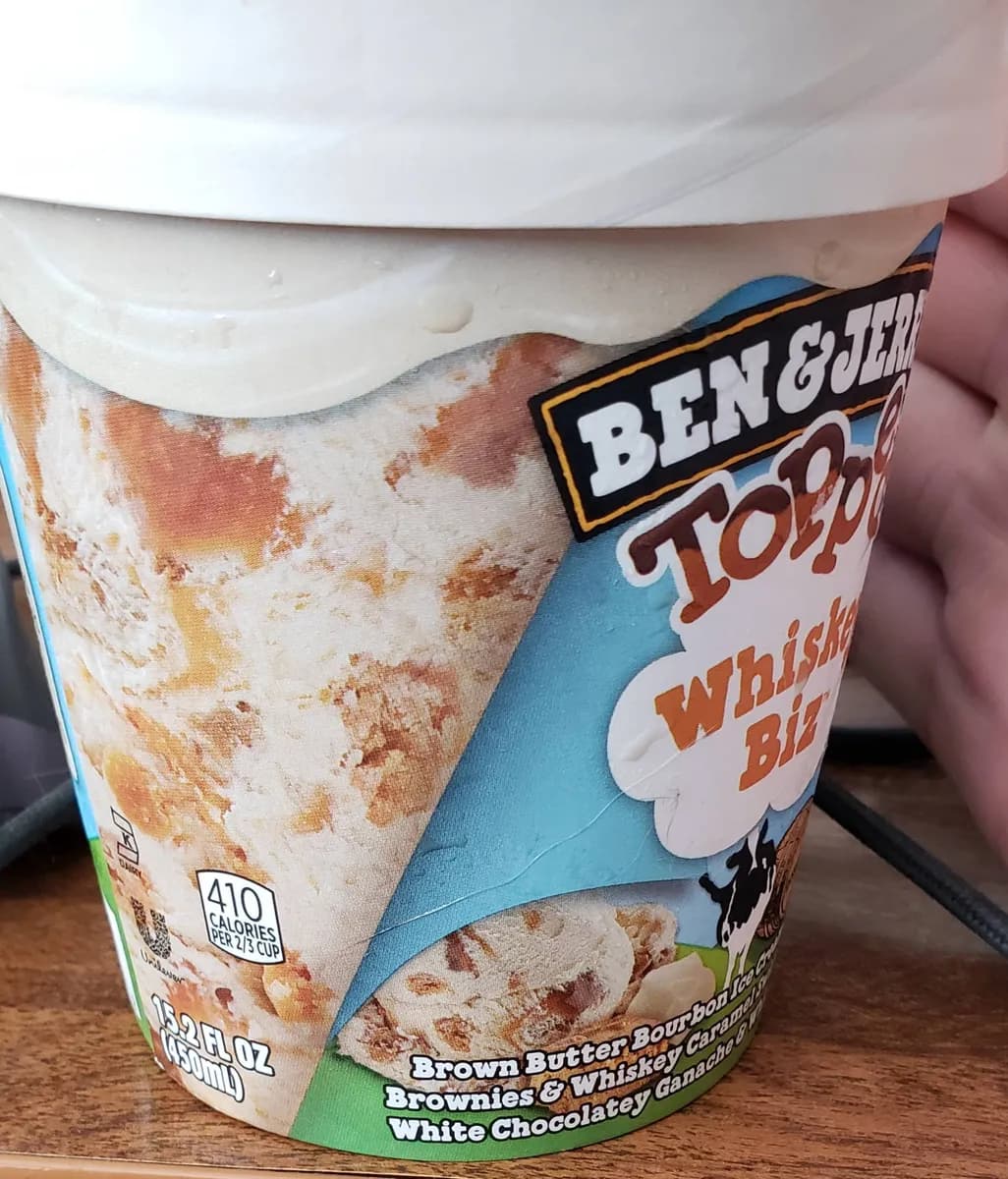 Ben & Jerry's ice cream (unspecified flavor) — 16fl oz to 14fl oz