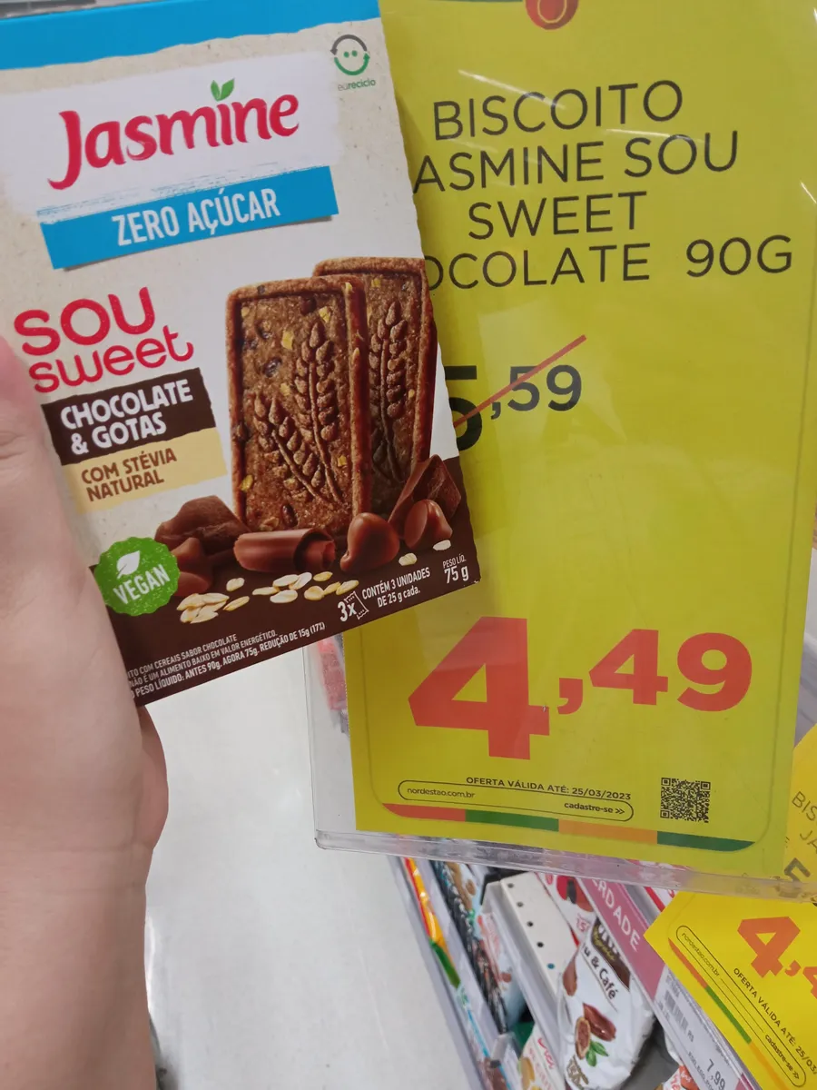 Jasmine Sugar Free Chocolate Cookies — 90g to 75g