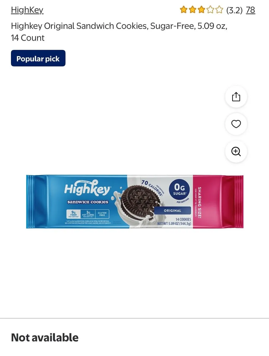 Highkey Sugar Free Sandwich Cookies — 14ct to 10ct