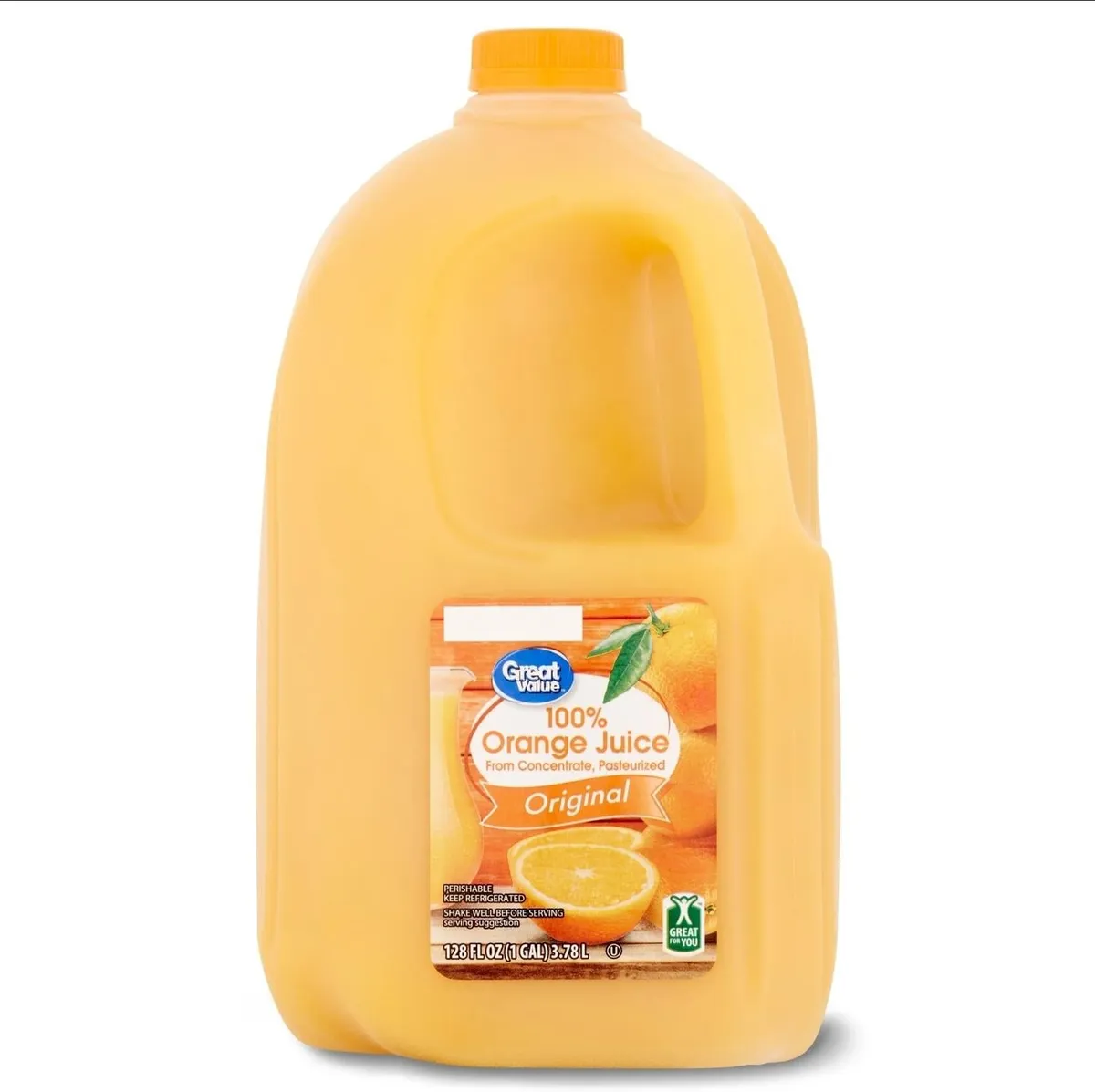 Great Value Orange Juice — 128fl oz to 89fl oz