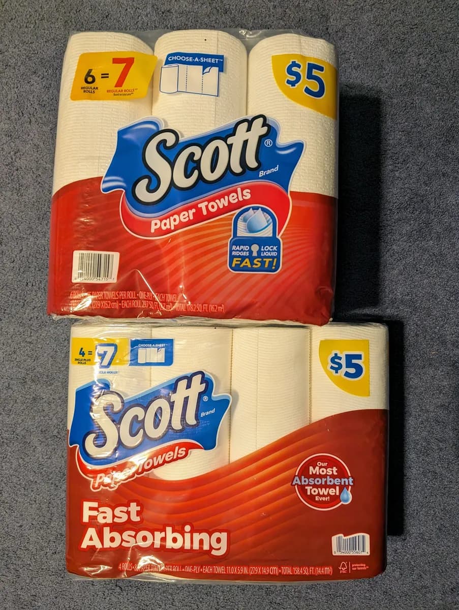 Scott Paper Towels — 178.2sq ft to 158.4sq ft