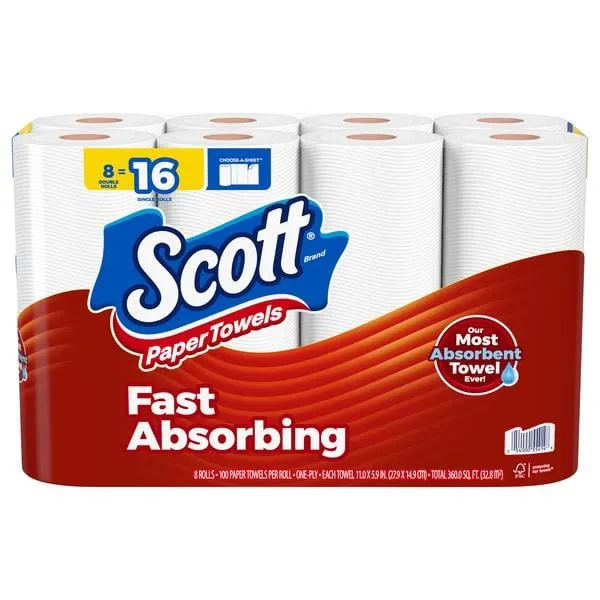 Scott Scott Paper Towels Double Roll — 110ct to 108ct