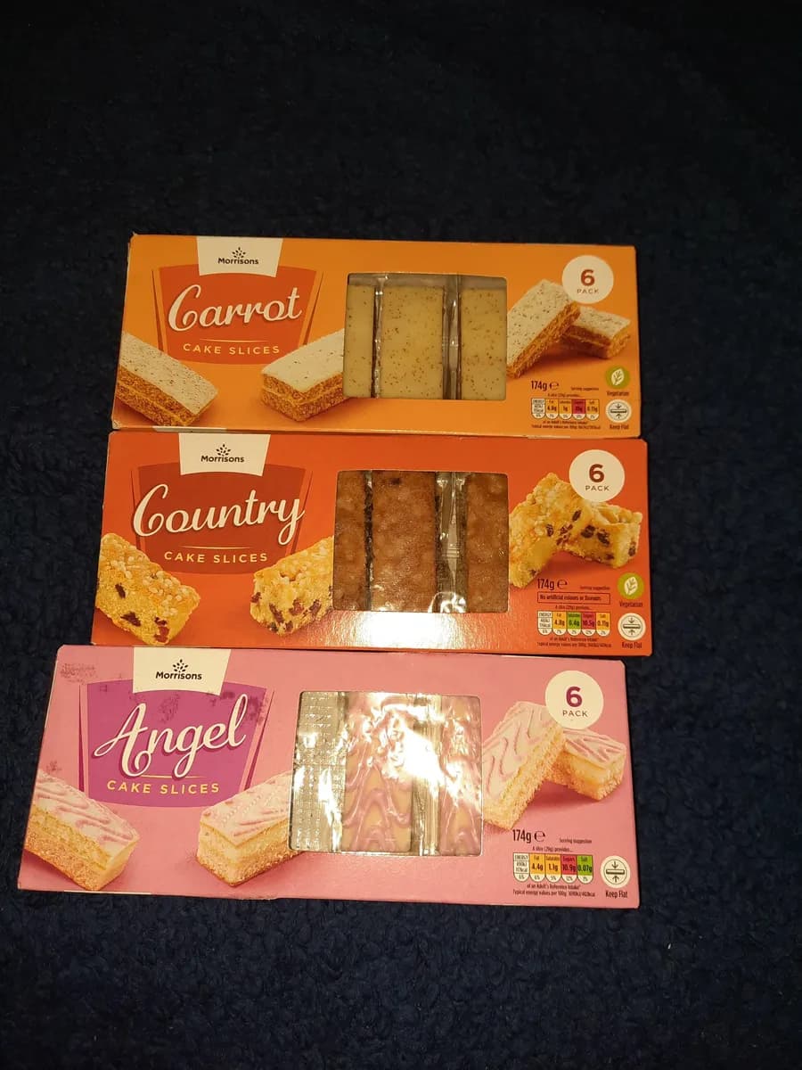 Morrisons Own brand 6 pack cake slices — 174g to 160g