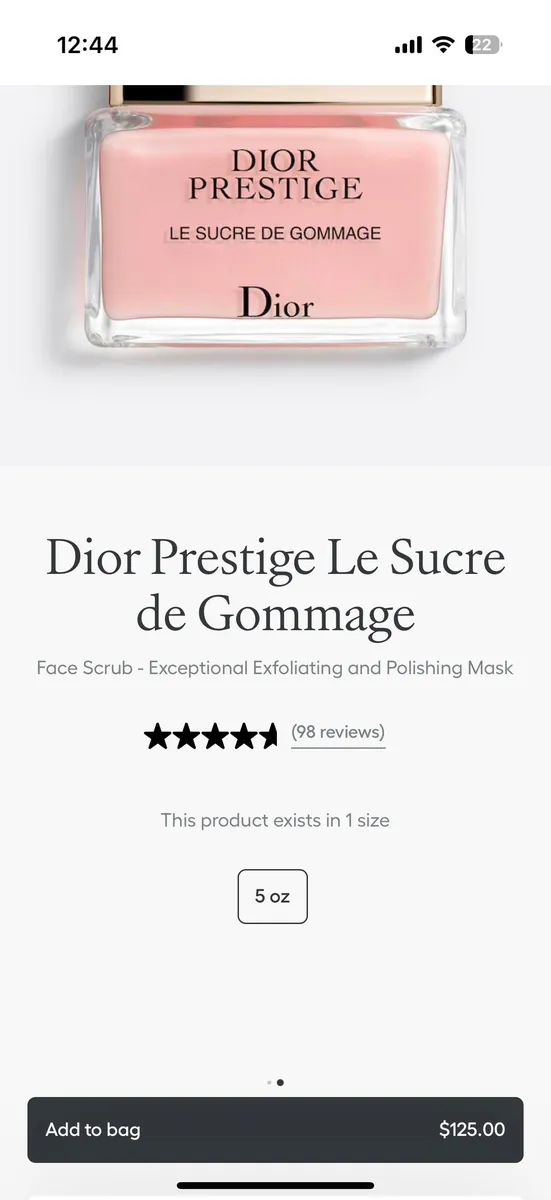 Dior Prestige Le Sucre de Gommage — 6oz to 5oz
