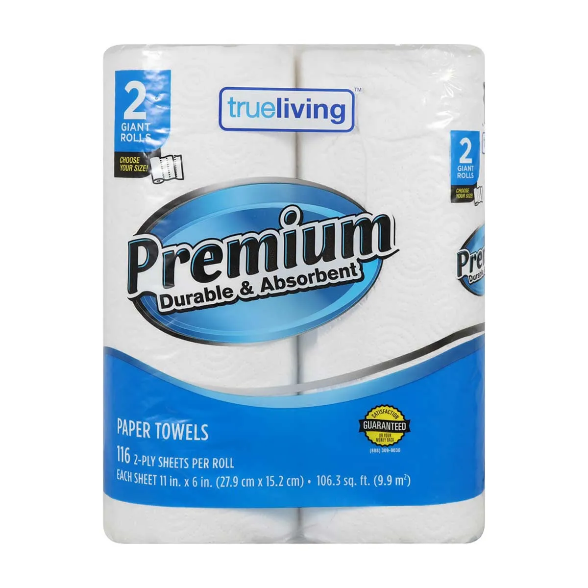 True Living Premium Paper Towels Giant Roll — 150ct to 116ct