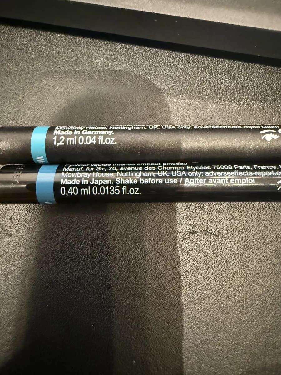 Sephora eyeliner — 1.2ml to 0.4ml