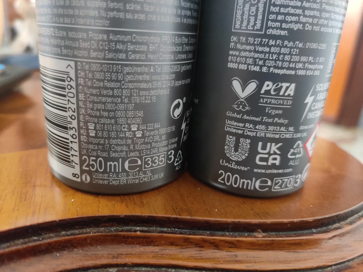 Dove Dove Men Care Deodorant — 250ml to 200ml