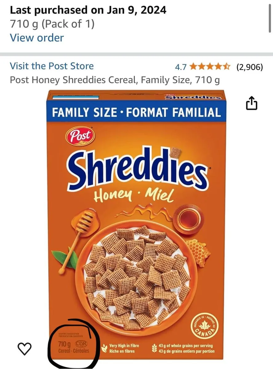 Shreddies Shreddies Family Size — 710g to 635g