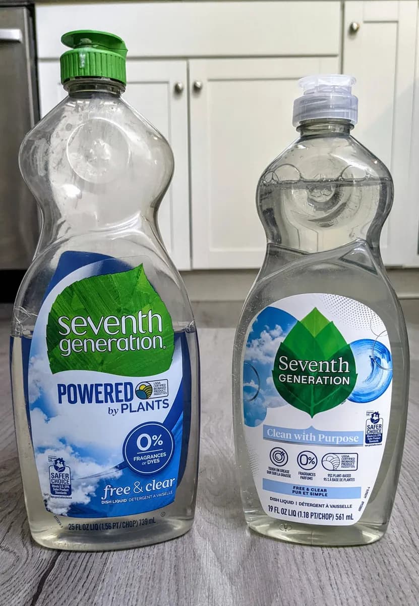 Seventh Generation Dish Liquid — 25fl oz to 19fl oz