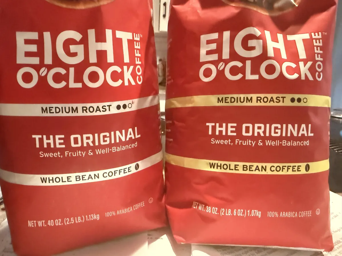 Eight O'Clock Coffee — 40oz to 38oz