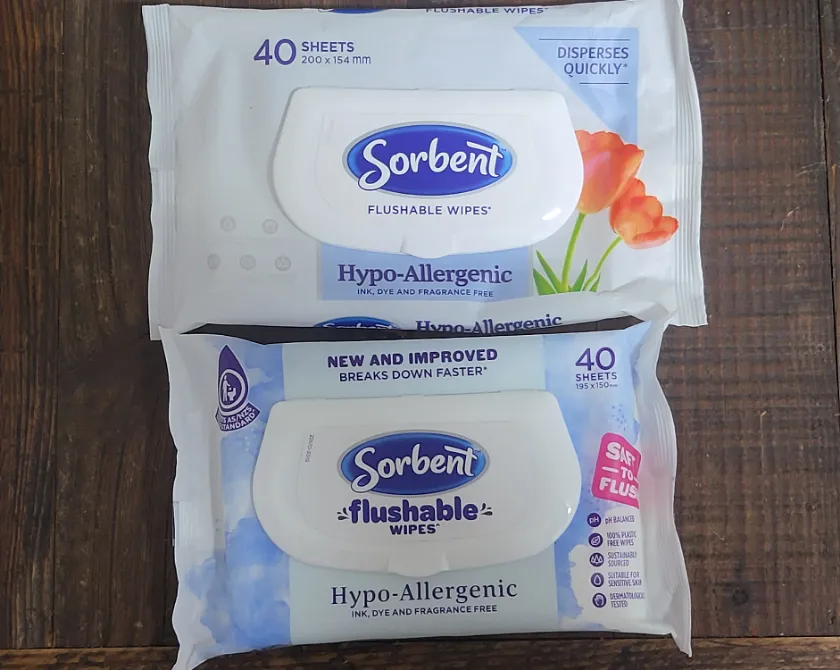 Sorbent Flushable Wipes — 200mm to 195mm