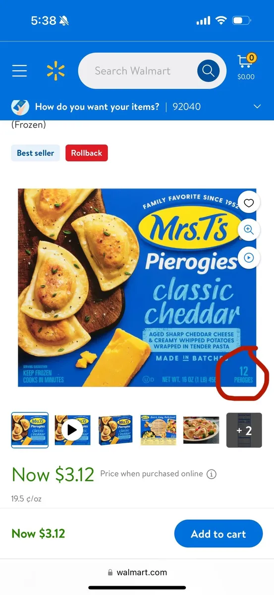 Mrs. T's Pierogies — 12ct to 9ct