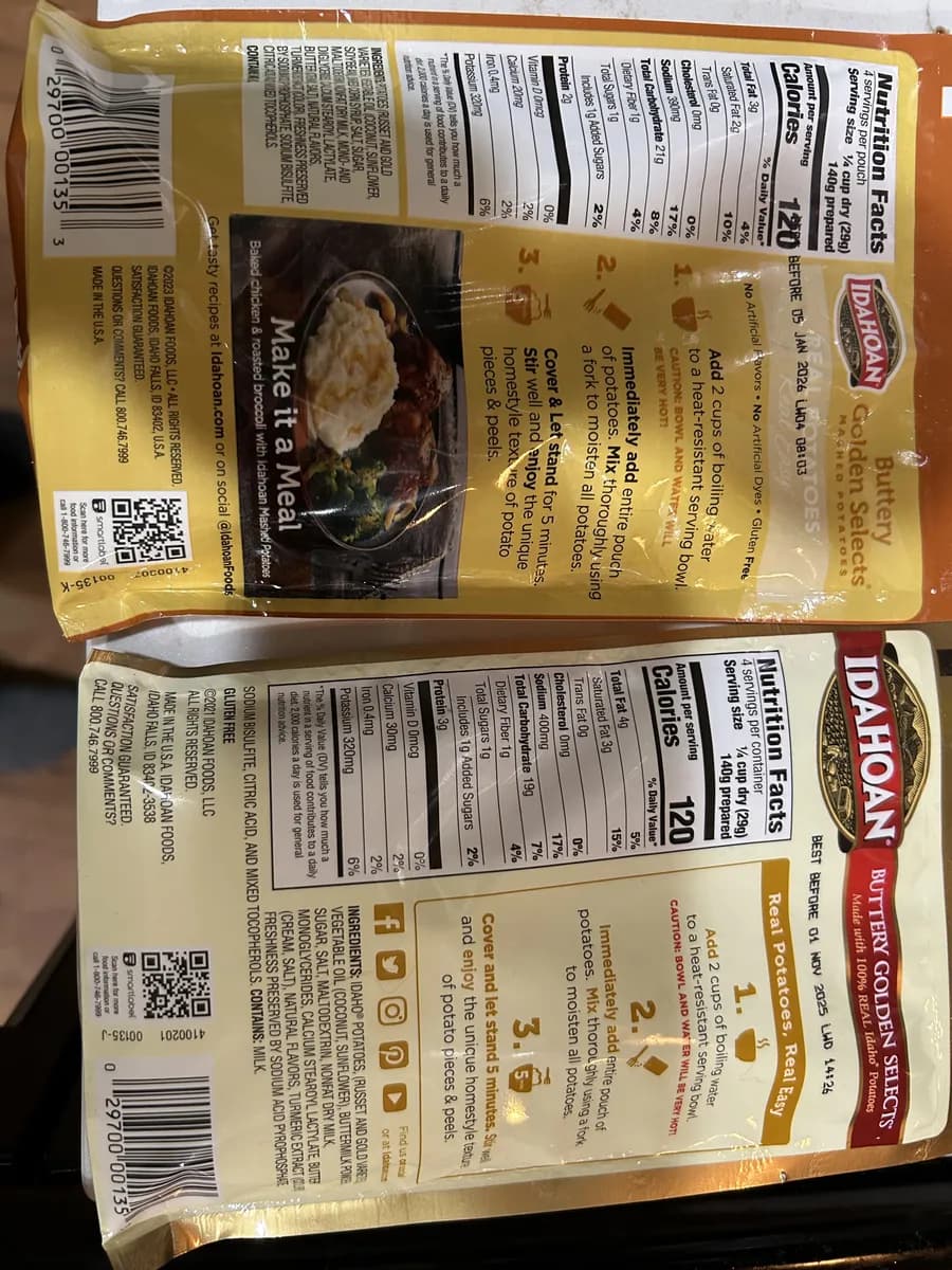 Idahoan Mashed Potatoes