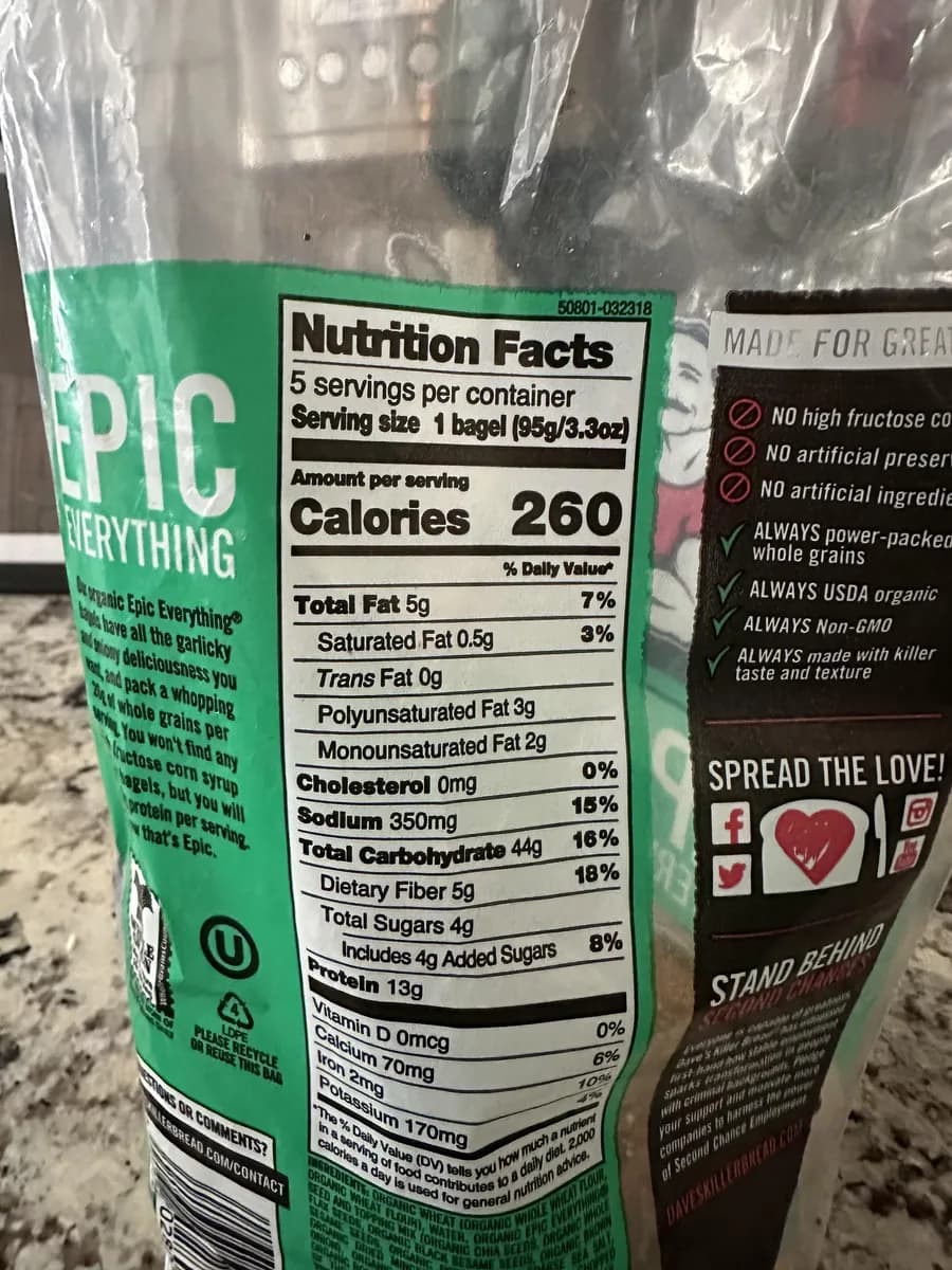Dave's Killer Bread Dave's Killer Bagels — 6ct to 5ct