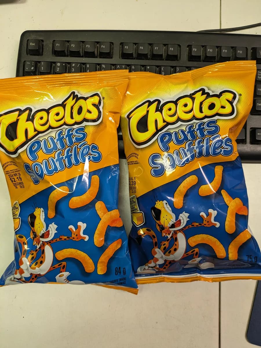 Frito-Lay Cheetos Puffs Souffles package