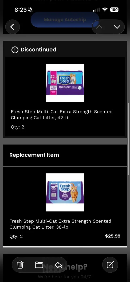 Fresh Step Cat Litter — 84lb to 76lb